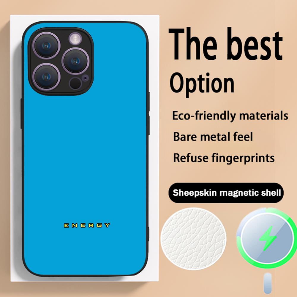 Чехол для телефона MonsterS Juice Drink Flavor E-energyS для iPhone 16 15 14 13 12 11 Plus Pro Max Высококачественный Роскошный Magsafe Овечья кожа
