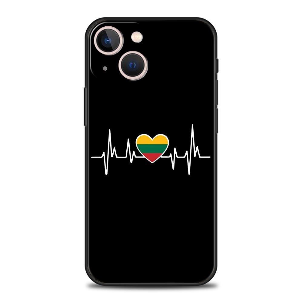 Luxury Phone Case For Apple iPhone 11 15 14 Pro MAX 12 13 7 8 Plus X XR XS MAX SE Silicone Cover Funda Flag of Lithuania flag
