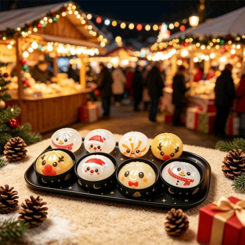 Snowman Shape Steamed Bun Squishy Toy Christmas Reduce Pressure Toy New Year Gift