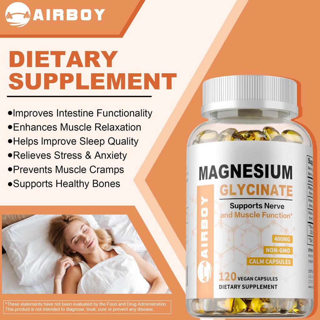 Airboy - Magnesium Glycinate Capsules - Nerve and Muscle Health
