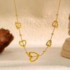 18K Gold Heart Stainless Steel Necklace For Women Luxury Premium Clavicle Chain Tarnish Free Titanium Steel Sweater Chain