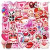 50 Sweet Valentine's Day Theme Pp Waterproof Decorative Stickers Cute Love Rabbit Chocolate Not Repeat Stickers