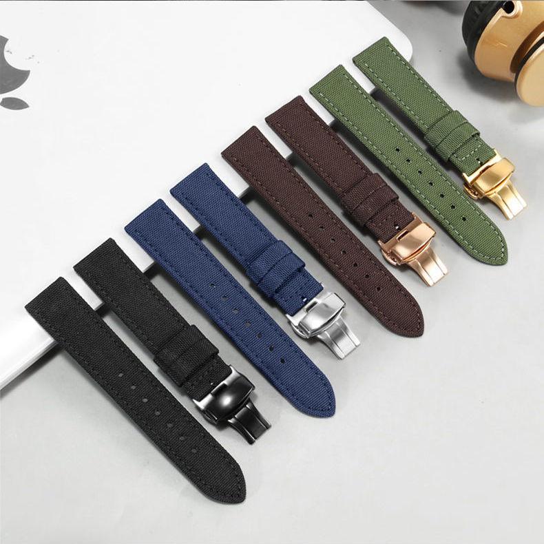 18 мм 20 мм 22 мм Универсальный ремешок из нейлона и холста, водонепроницаемый ремешок для смарт-часов Casio Longines Citizen Tissot Seiko 19 мм 21 мм 23 мм 24 мм