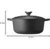 Жаровня Le Creuset Signature круглая 20 см чёрная 2,4 л (21177200000430)