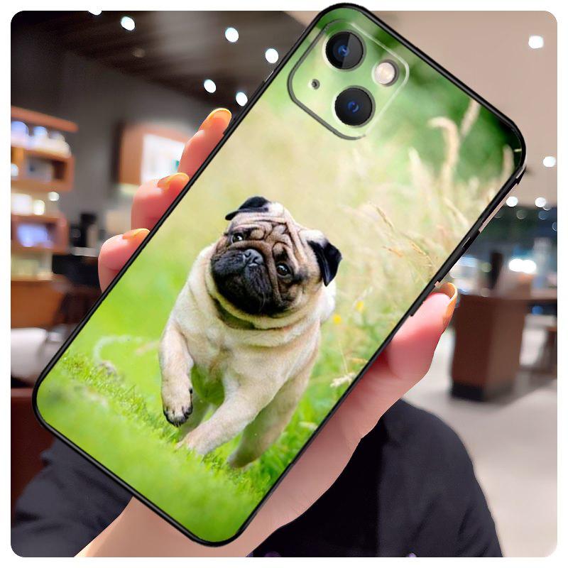 Чехол для iPhone 14 Pro Max 16 15 11 12 13 17 Pro Max mini 15 16 Plus 16e 17 Air с изображением мопса и французского бульдога