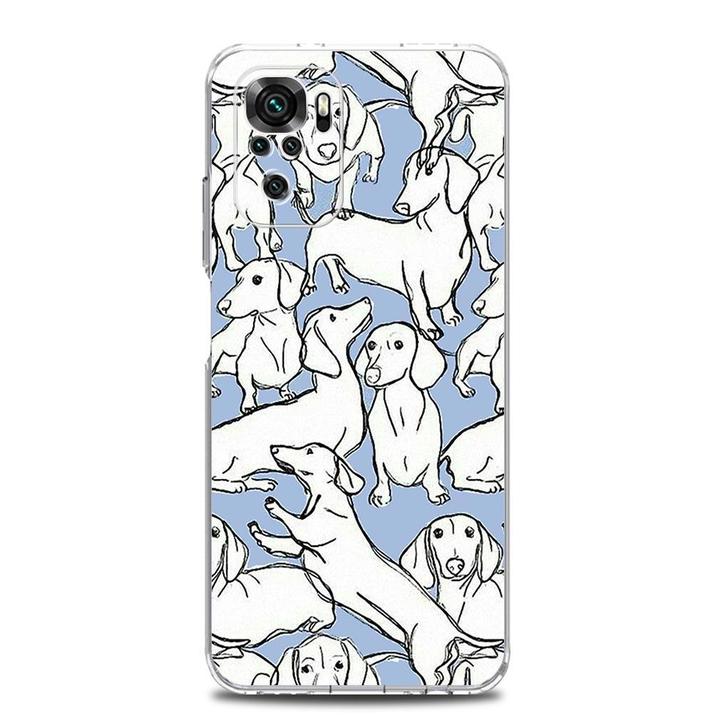 Чехол для телефона Такса Собака-сосиска Для Xiaomi Redmi Note 13 12 5G 9S 9 8 10 11 Pro 4G 9T 13C 12C 10C 9C 9A 7 Прозрачный Силиконовый Чехол