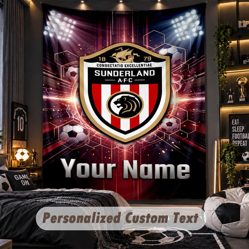 TapestrySunderland FC Custom Name Text Personalized Wall Hanging Tapestry Home Wall Decor