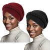 2PCS/LOT Solid Colors Women Bohemian Style Handmade Braid Turban Head Wrap Twist Bandana Head Scarf