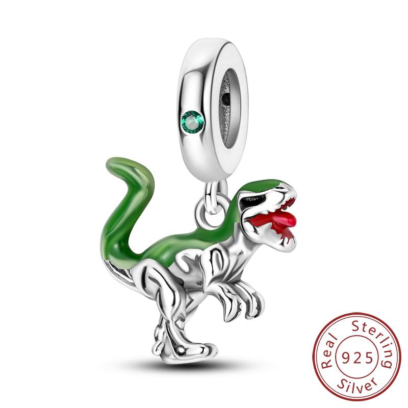 Медные Шармы Бусины Милые Шармы-Хамелеоны в форме Огненного Дракона Подходят для Оригинальных Подвесок Браслет Сделай Сам Женские Ювелирные Изделия Подарок