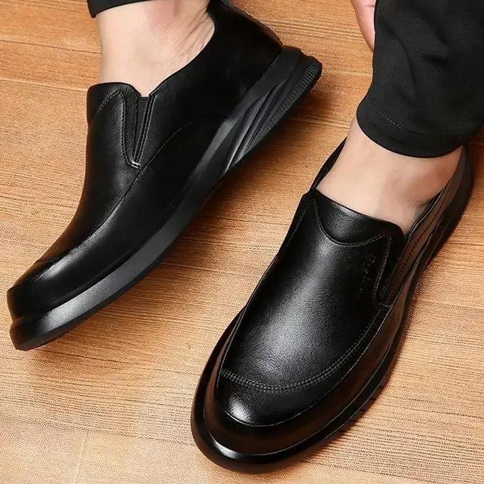 FashionBlack Social Shoes Мужская кожаная повседневная одежда с круглым носком Дешевая распродажа Итальянский костюм 2024 Тренд Мужская официальная обувь Ликвидация