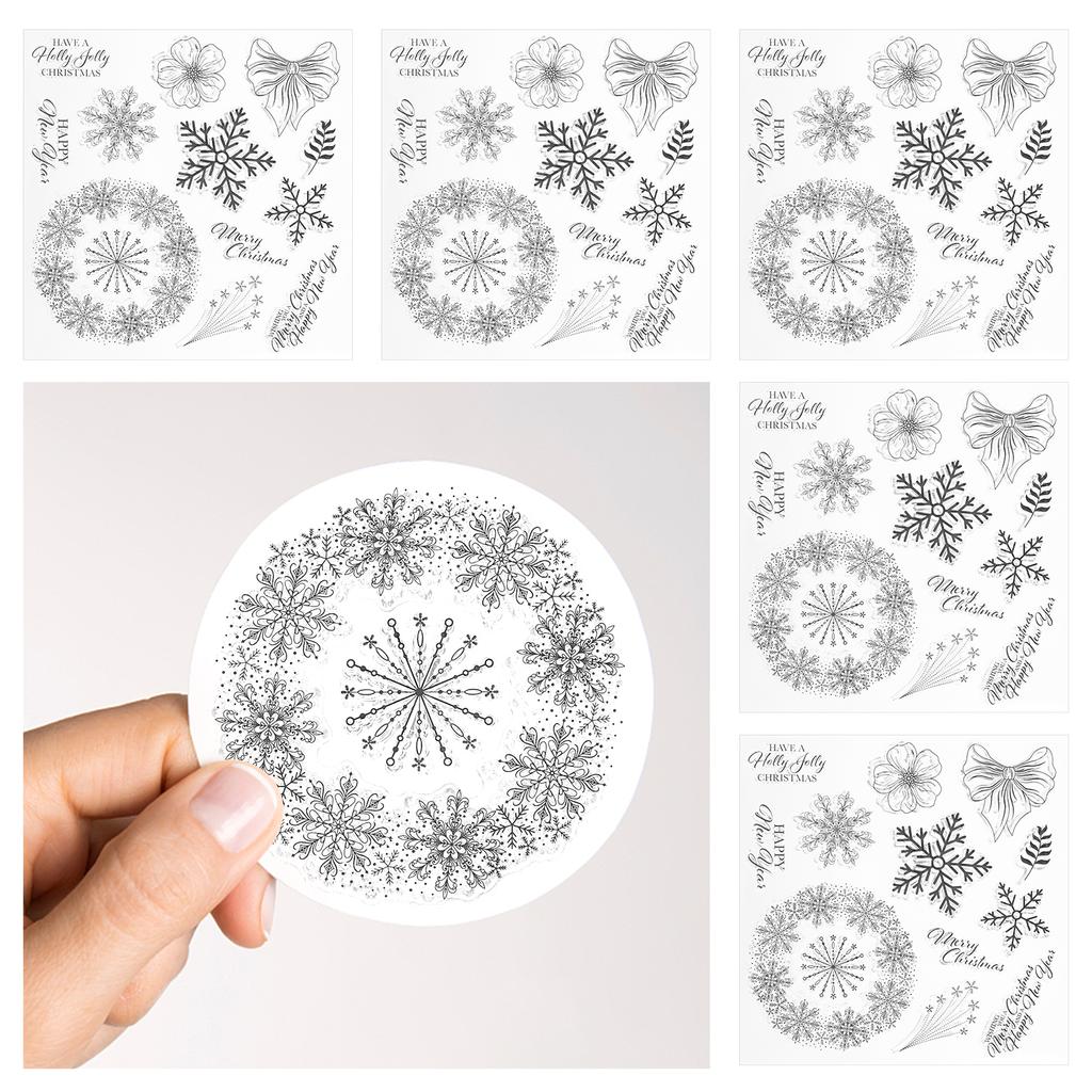 5 шт. Рождественский силиконовый прозрачный штамп в форме снежинки, аксессуары для украшения ручной работы