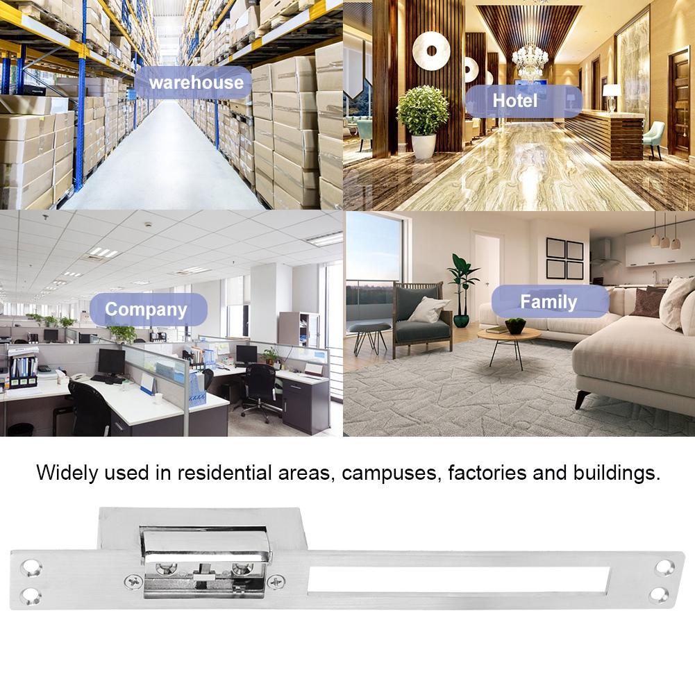 DC 12V Stainless Steel Electric Door Access Cathode Lock for Home Security Hardware Tools