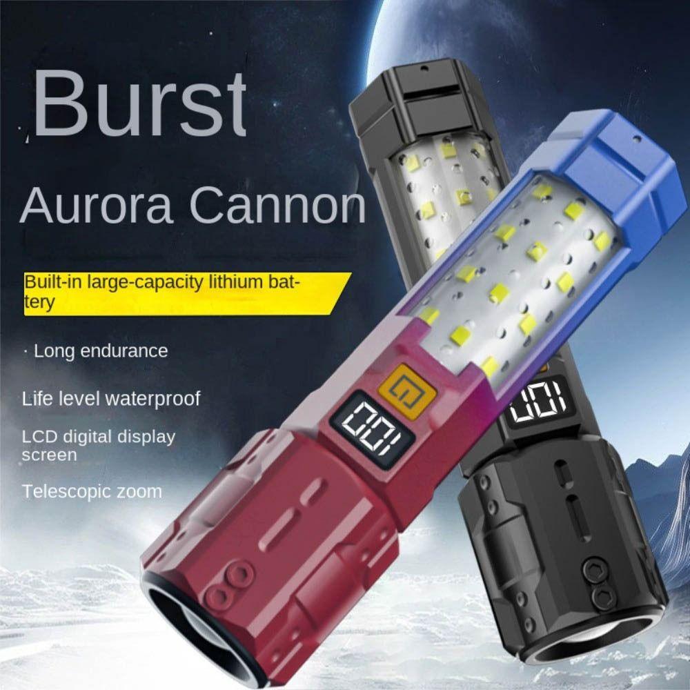 Strong Light LED Display Flashlight Digital Display Emergency Work Light  Hiking