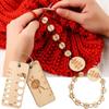 Wooden Knitting Ruler Gauge Pendants Knitting Crochet Stitch Marker Knitting Tools Accessories