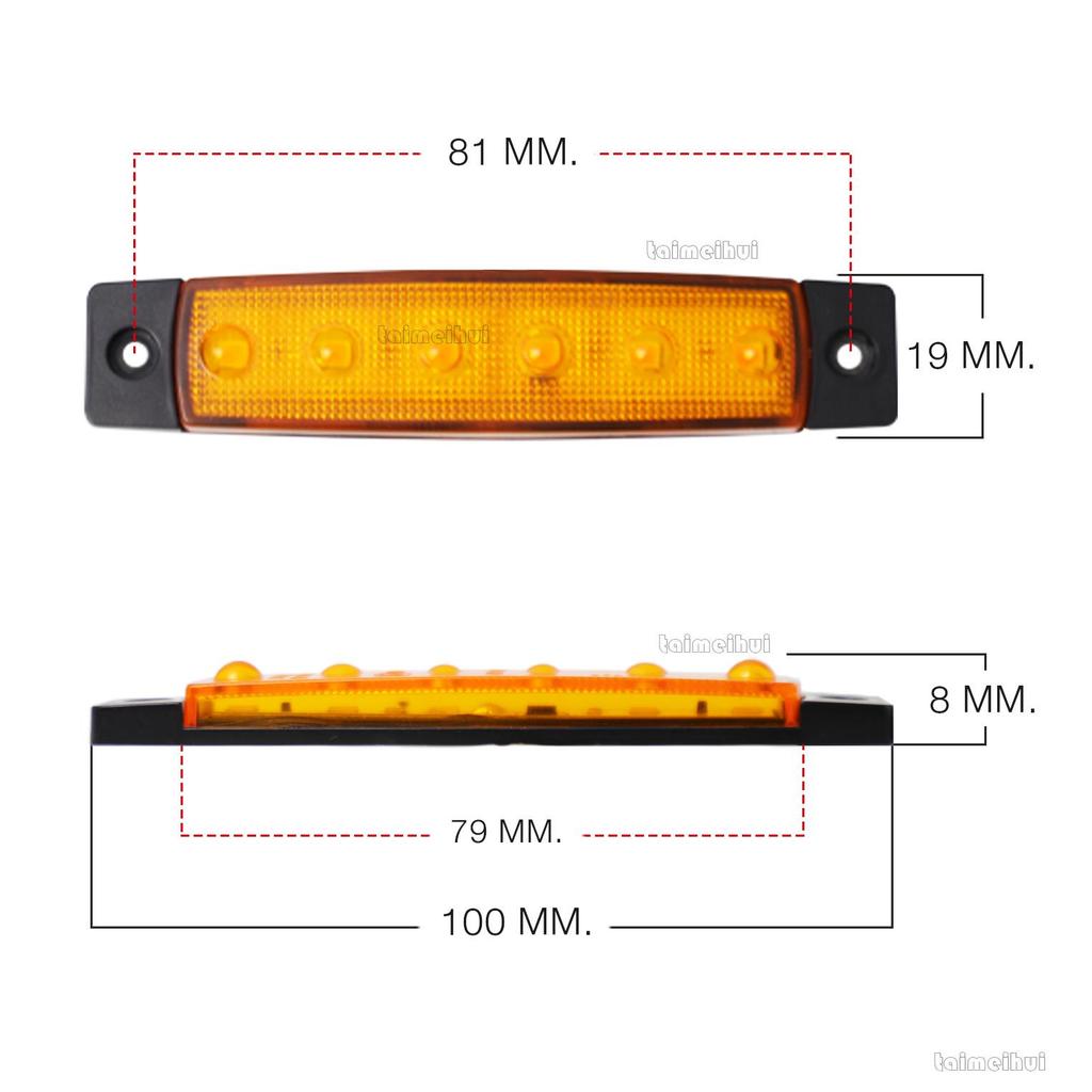 Multicolor LED Truck Side Light - 5 Colors, 6 LEDs, 12V/24V, Double-Sided Adhesive