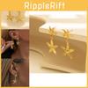 Fashionable Gold Starfish Earrings Elegant Alloy Star Shape Womens Jewelry For Autumn 2023