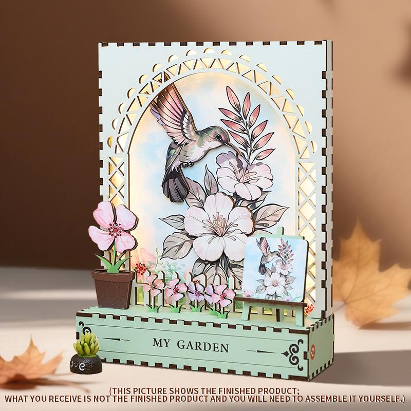 OCHOICE Drop Shipping MOQ=1 Themed Book Nook Kit Mountain Forest Deer LED Miniature DIY Craft for Adults 3D Wooden Puzzle