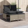 VidaXL Garden Lounge Set 4 Pcs with Light Grey Cushions Wicker, Outdoor Sofa Set, Garden Furniture, 368385