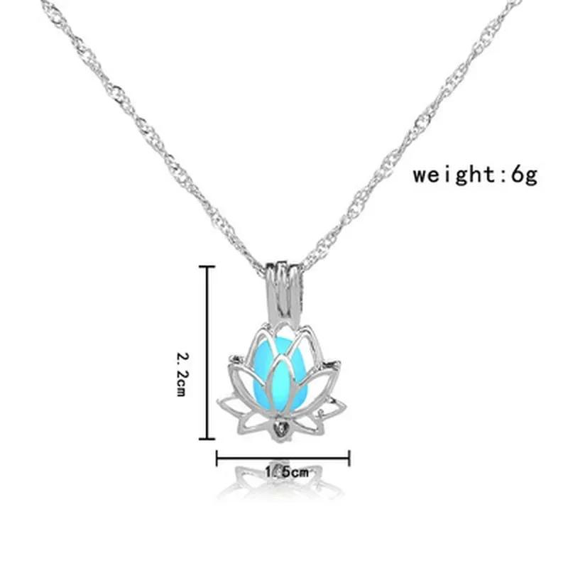 Tri-color Retro Luminous Moonstone Pendant Necklace Female Jewelry Long Chain Lotus Buddha Gift Accessories for Women