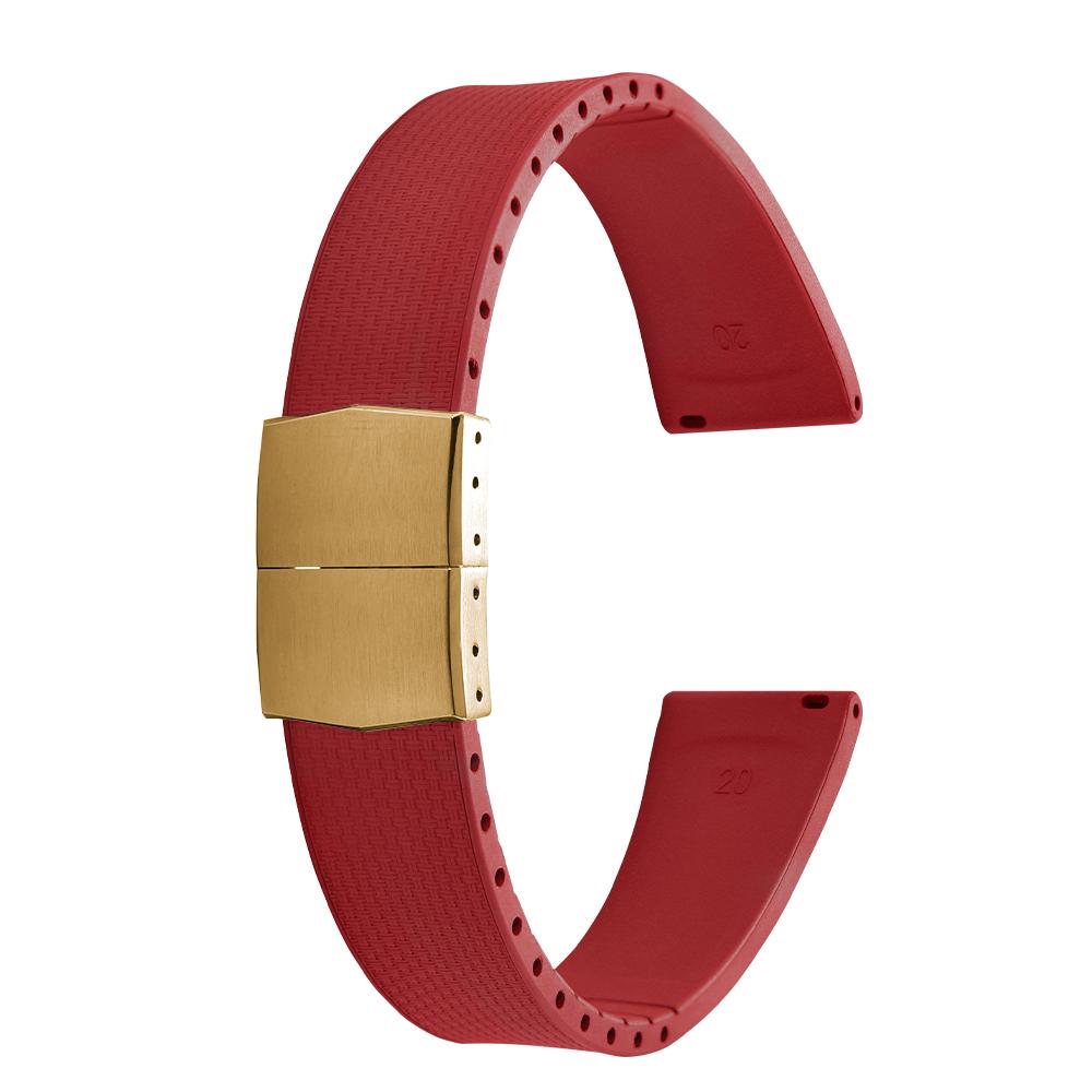 20 мм каучуковые ремешки Delugs CTS Fkm для часов с застежкой-бабочкой 4 цветов Уникальная текстура Быстросъемный ремешок для часов для брендовых часов