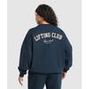 Gymshark Толстовка Lifting Club Oversize, цвет темно-синий B2b2j Ub9p