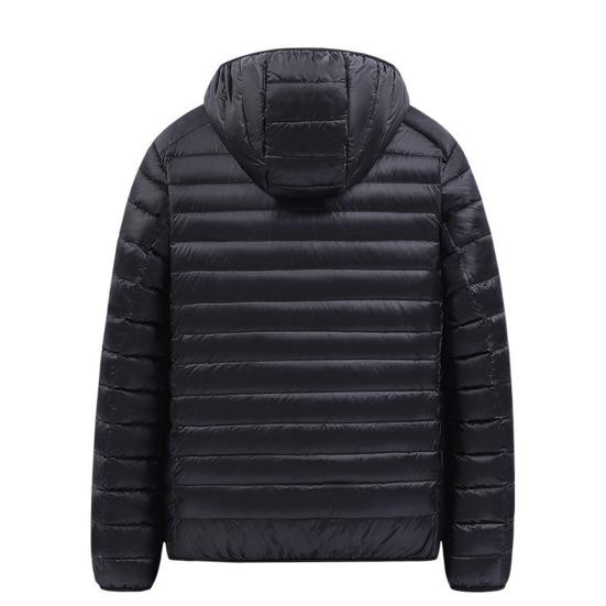 Мужское пуховое пальто с капюшоном, легкая теплая зимняя куртка, длинный рукав, застежка на молнии, ветрозащитная, для холодной погоды, верхняя одежда