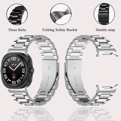Ремешок для Samsung Galaxy Watch Ultra 47 мм, деловой стиль, нержавеющая сталь, регулируемый ремешок для Galaxy Watch Ultra WatchStrap