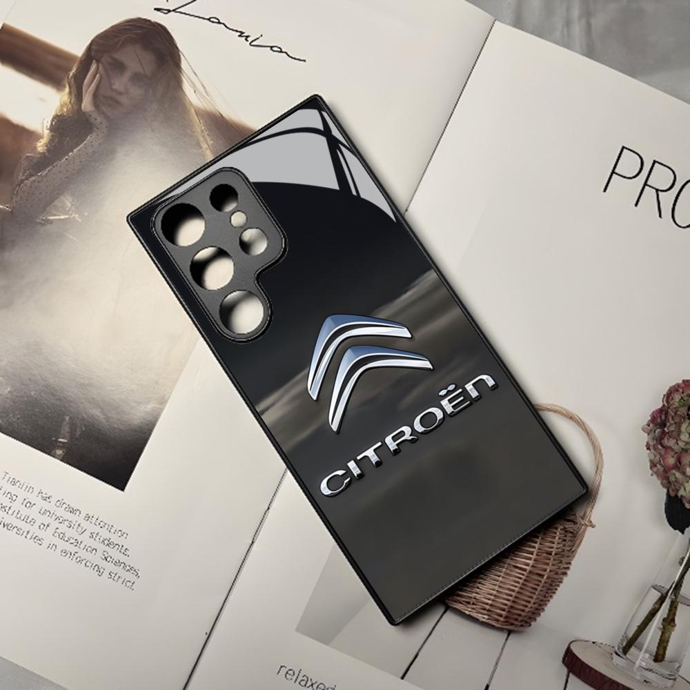 Fashion Sports Car Citroen Phone Case For Samsung Galaxy S24 S23 S22 S20 S21 Note20 Ultra Plus Fe Colored Silver Cover