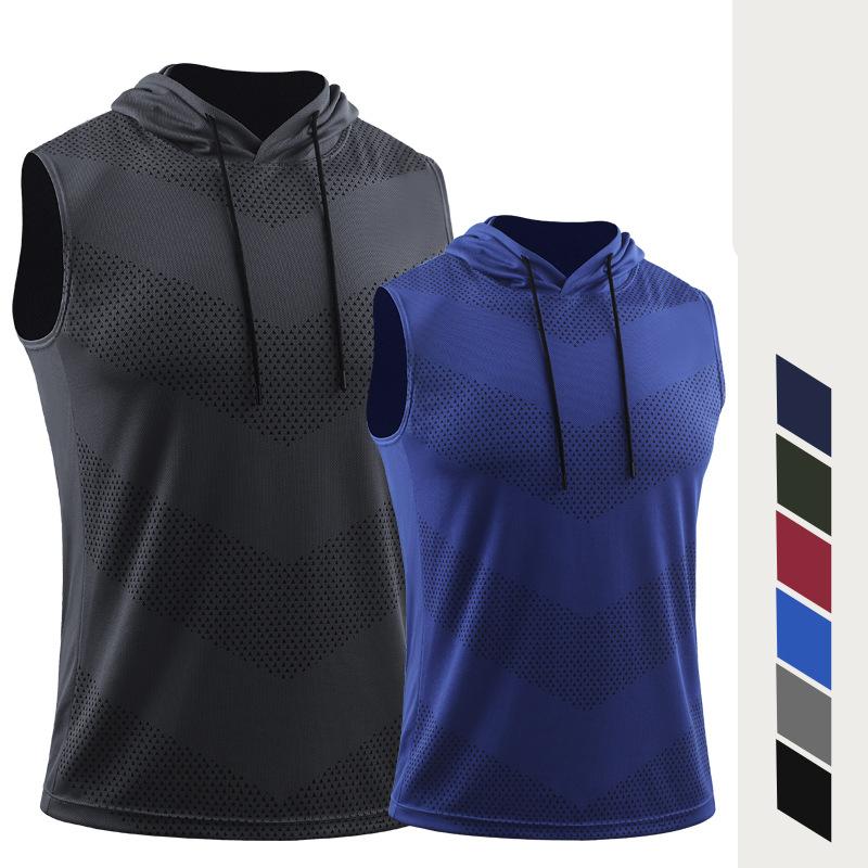 Мужские жилеты для бега, майки, толстовки без рукавов, рубашки для бега, спортивные блузки, топы для фитнеса, одежда для фитнеса, марафона