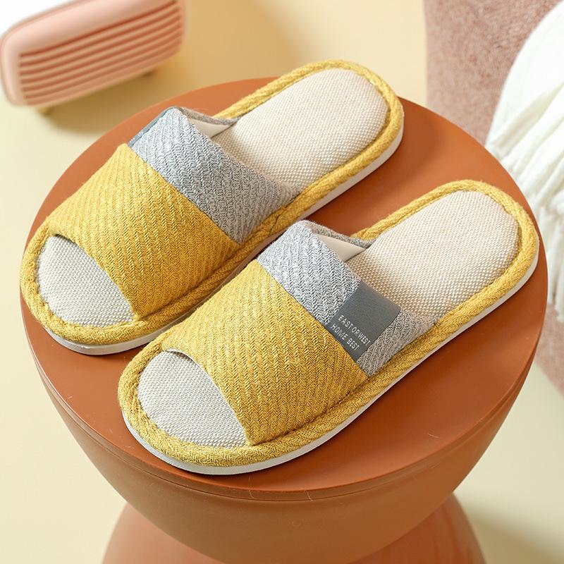 Нескользящие льняные тапочки для пар: Прочный, бесшумный и комфортный для любого сезона