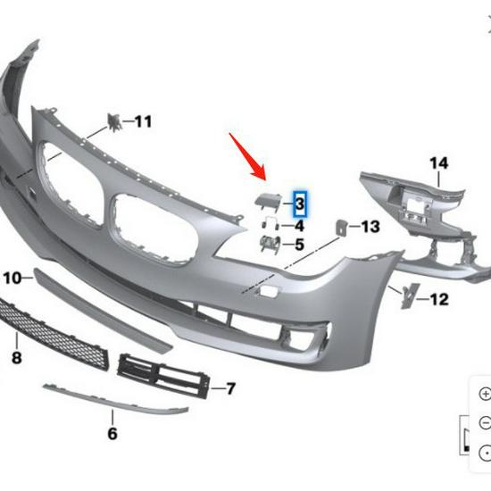 BMW F01 7 Series Headlight Washer Cover (51117335053, 51117335054)