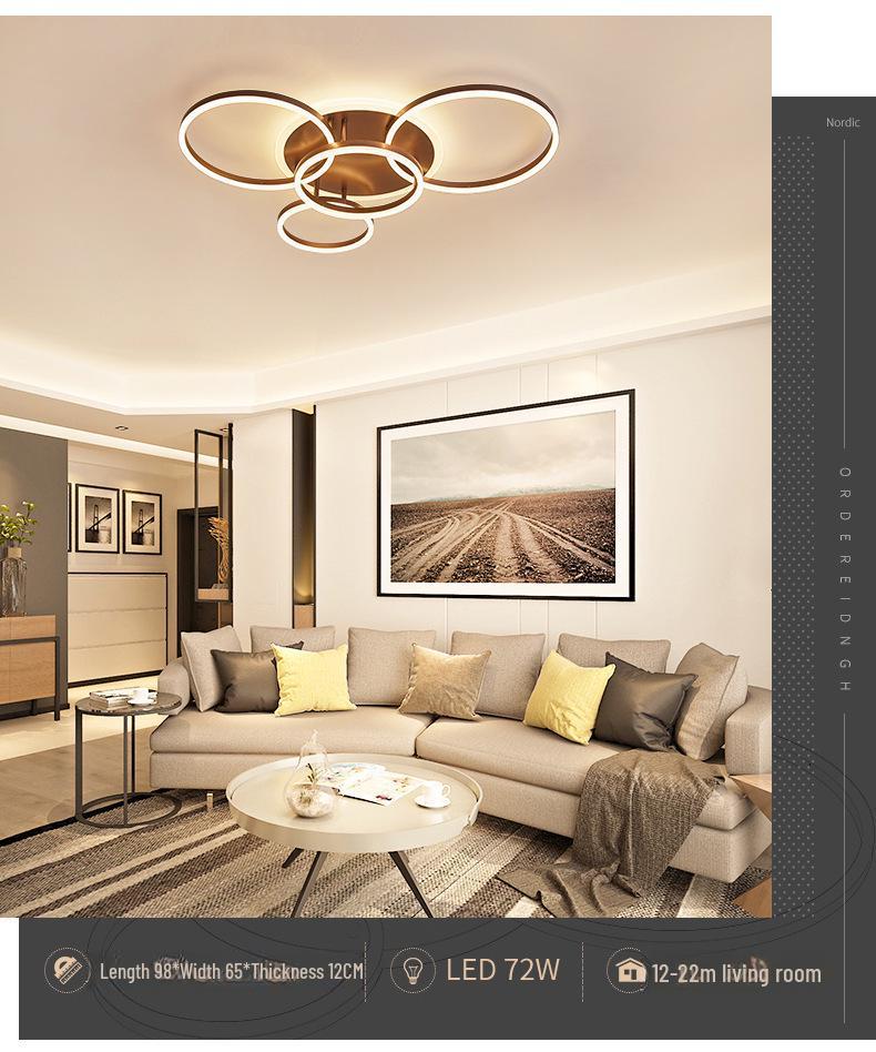 Скандинавская современная светодиодная потолочная лампа - Креативный круглый дизайн для гостиной, кабинета, спальни