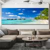Natural Tropical Sea Beach Canvas Painting Palm Tree Seascape Posters And Prints Wall Art Pictures Living Room Home Decoration