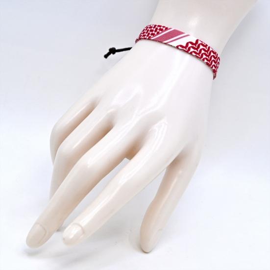 Регулируемый плетеный ремешок на руку с традиционными узорами, платок с геометрическим точечным принтом, стильный плетеный браслет, соответствующий цвету, браслет