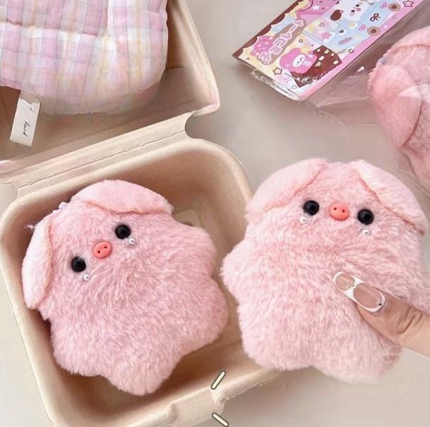 Pink Piggy Doll Pendant Girl Backpack Pendant Cute Plush Doll Keychain