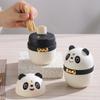Yousheng Toothpick Holder Portable Press Type Single Hole Detachable Reusable Dustproof Cartoon Panda Bamboo Toothpick Dispenser Home Supplies