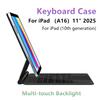 Чехол-клавиатура для iPad A16 11 дюймов 2025 11-го 10-го поколения Magic Smart Cover Folio Магнитный A3354 A3355 Мультитач Подсветка