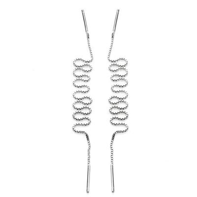 1 пара для женщин и девочек, висячие серьги с резьбой, свадебные украшения, серьги-цепочки с цепочкой, серьги-капли