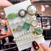 5Pcs/Set Fashion Smiley Pearl Hair Clip For Women Girl Geometric Acetate Barrettes Hairpin Headwear Hair Accessories  Trendy