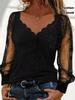 Европейский стиль, V-образный вырез, длинный рукав, сетчатая футболка