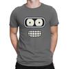 Bender's Face T-Shirts Men F-Futurama Leisure Pure Cotton Tees Crewneck Short Sleeve T Shirt Birthday Present Tops