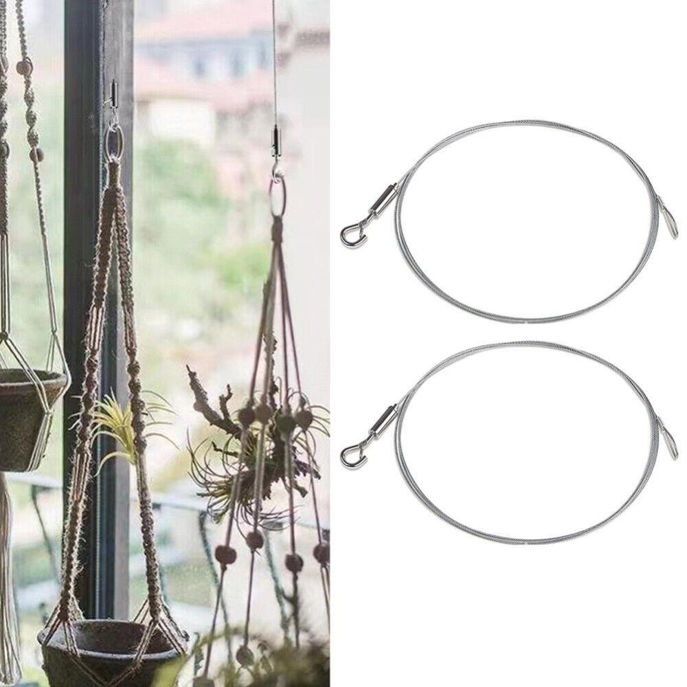 2PCS With Hook Loop Picture Hanging Wire Heavy Duty Stainless Steel Rope Frames Wire Hangers  Home