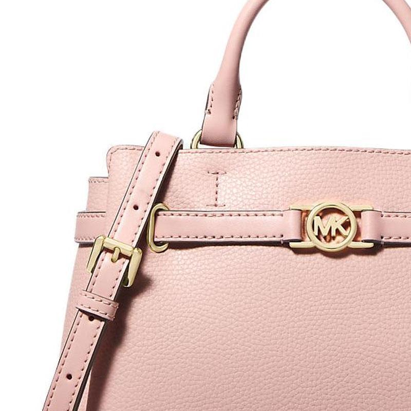 Michael Kors Reed Логотип Классическая кожаная сумка Маленькая женская Розовая