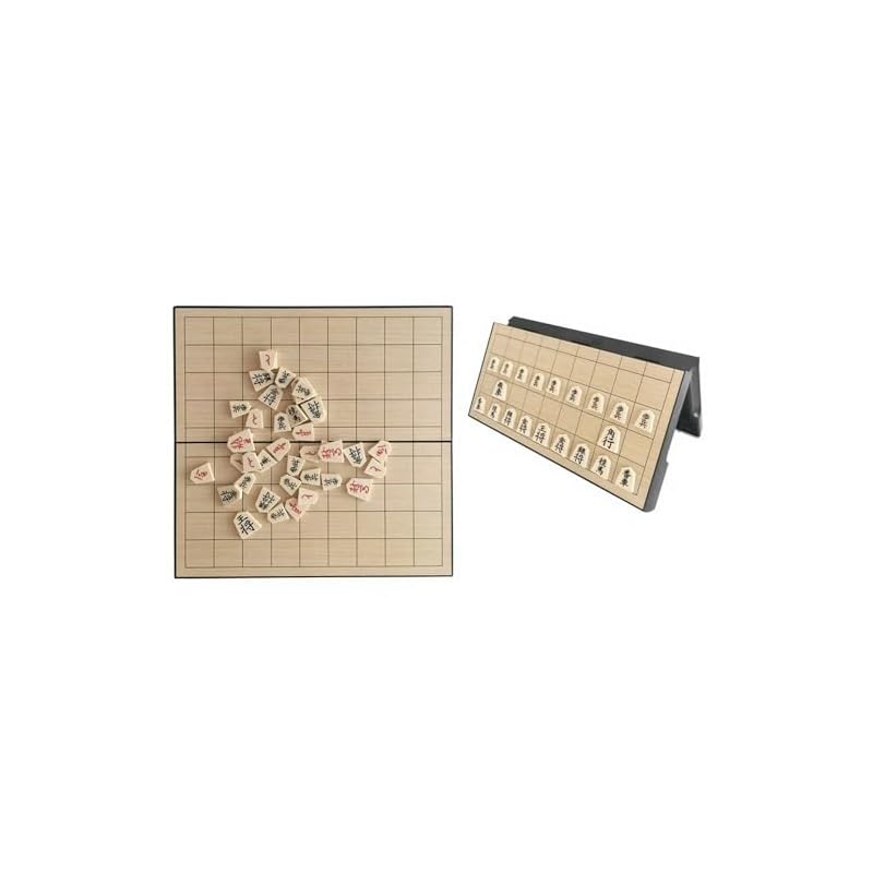 Foldable Shogi Board with Magnetic Pieces, Compact Travel Game for Beginners, Kids, and Adults