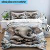 Elephant In Autumn Forest 3pcs Bedding,Including 1pc Duvet Cover And 2pcs Pillowcases Perfect for Christmas,Ideal for Bedroom, Dormitory
