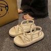 Going out fashion casual soft bottom flat beach shoes roman non-slip with skirt sandals student 2025 autumn new