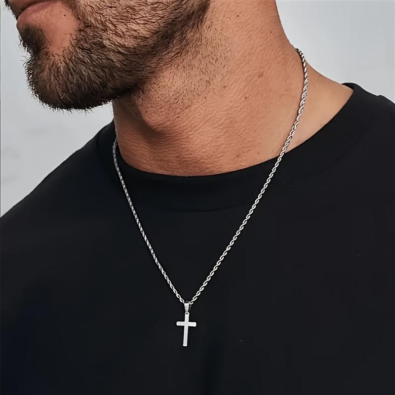 Hanmade Стильные ювелирные изделия, аксессуары, подарок для него, 1 шт., идеально подходит для мужчин, нержавеющая сталь, мужской модный позолоченный крест-кулон с минималистичным дизайном