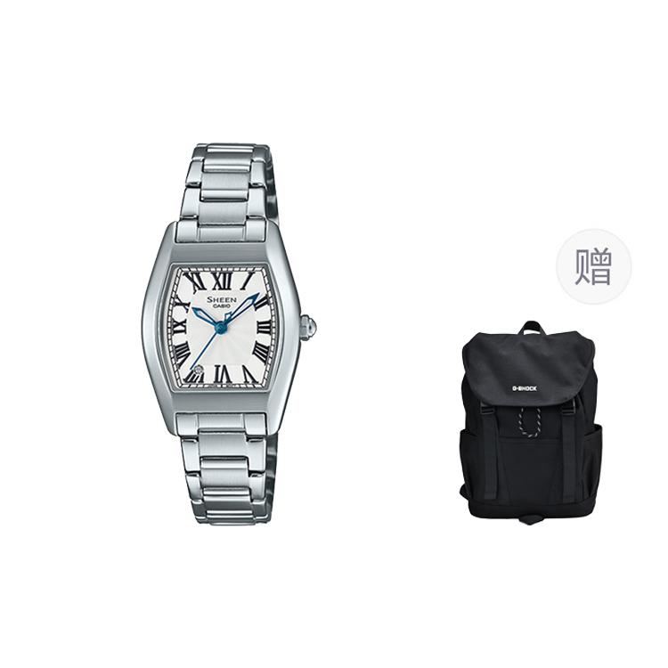 Casio SHEEN Кварцевые часы на стальном ремешке Женские часы Серебристый циферблат SHE-4564D-7AUPRC-