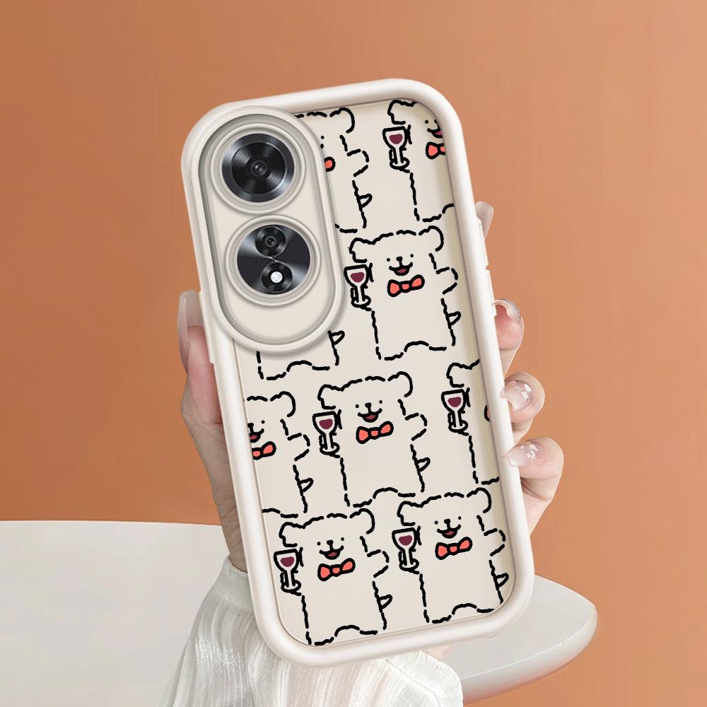 Для Realme 11 11x 12x 12 Pro C21 C30 C33 C35 C65 OPPO A18 A38 A60 A96 Reno 10 11 12 Pro Мягкий силиконовый квадратный чехол для телефона с рисунком мультяшной собаки