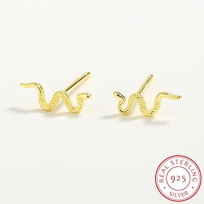 Изысканные серьги из серебра 925 пробы в форме головы змеи для женщин, оригинальные оригинальные серьги из стерлингового серебра из стерлингового серебра, ювелирные изделия из стерлингового серебра